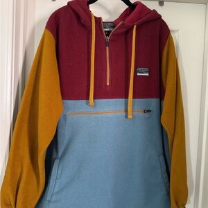 Vibrant Red and Yellow Zip Up Sweater Adventure Ready